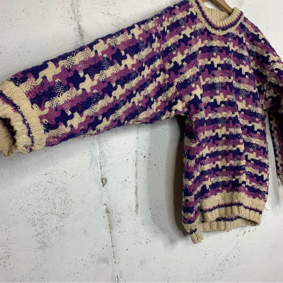 Runa maki vintage handmade sheep wool chunky knit sweater size XL - Picture 8 of 9